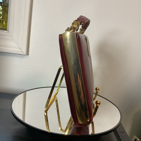 Vintage 1950’s Leather Geometric Handbag ( Must see behind the mirror) 🥰 - Picture 2 of 12